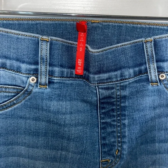 Spanx Wide Leg Blue Denim Jeans XL - Picture 3 of 3